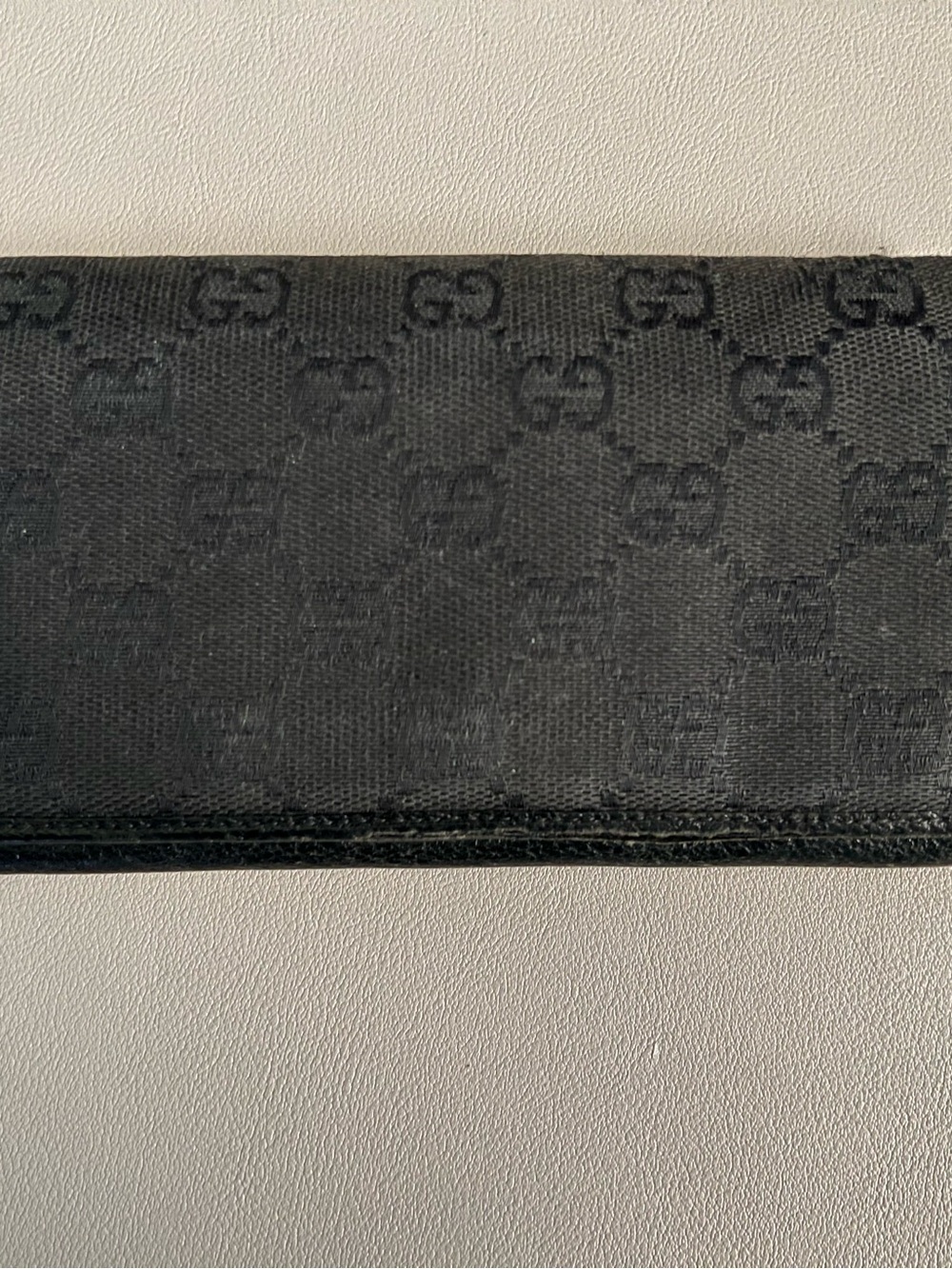 Gucci Black GG Monogram Canvas Card Holder